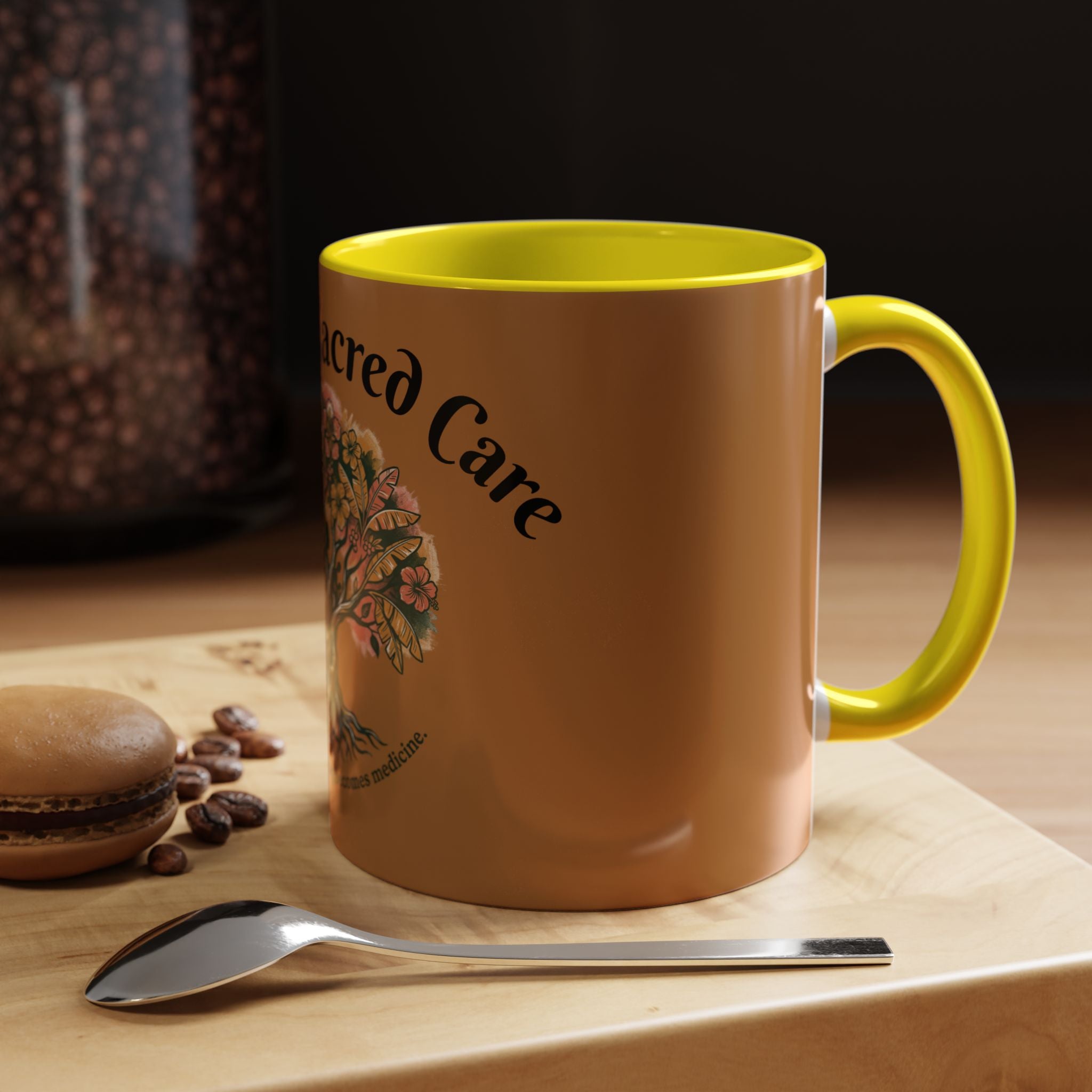 Coabey Sacred Care Tree Accent Coffee Mug — 'Where Remembering Becomes a Ritual'