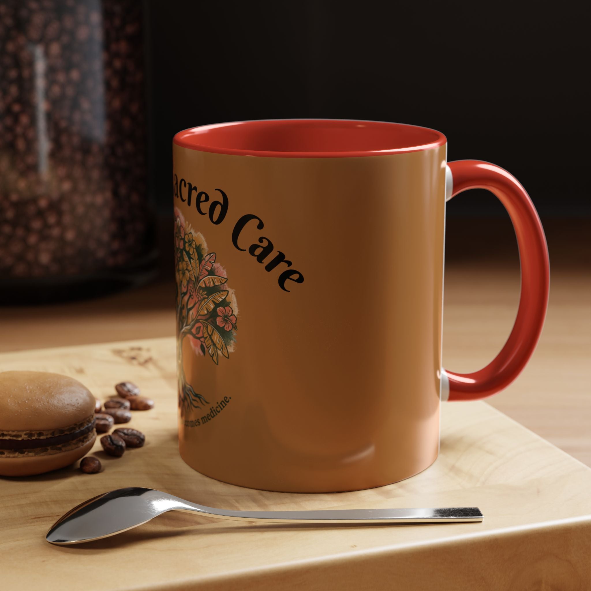 Coabey Sacred Care Tree Accent Coffee Mug — 'Where Remembering Becomes a Ritual'