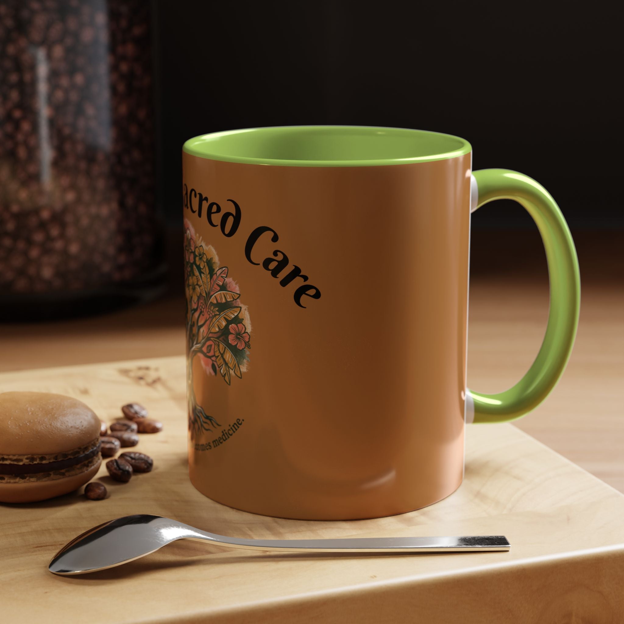 Coabey Sacred Care Tree Accent Coffee Mug — 'Where Remembering Becomes a Ritual'